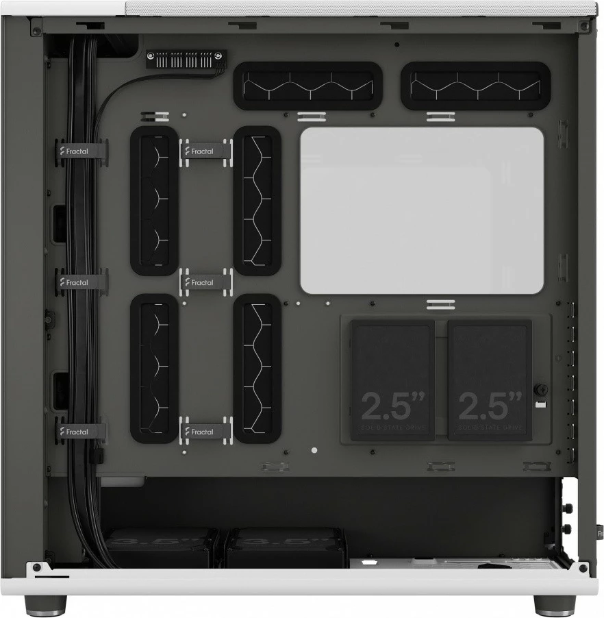 Računalniško ohišje North XL Chalk White TG Clear, Fractal Design, Midi Tower, belo
