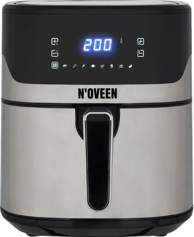 Friteza brez olja N'OVEEN AF550, srebrno-črna
