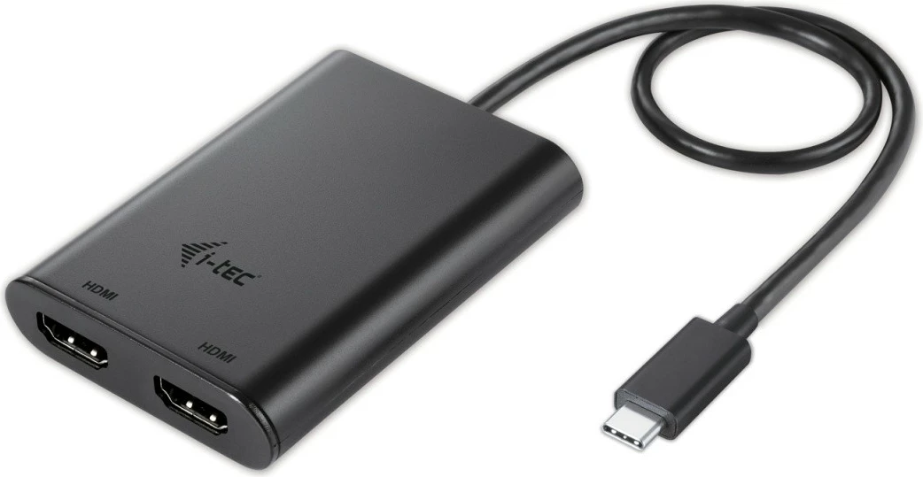 Video adapter USB-C na 2x HDMI i-tec C31DUAL4KHDMI, 4K Ultra HD, črn