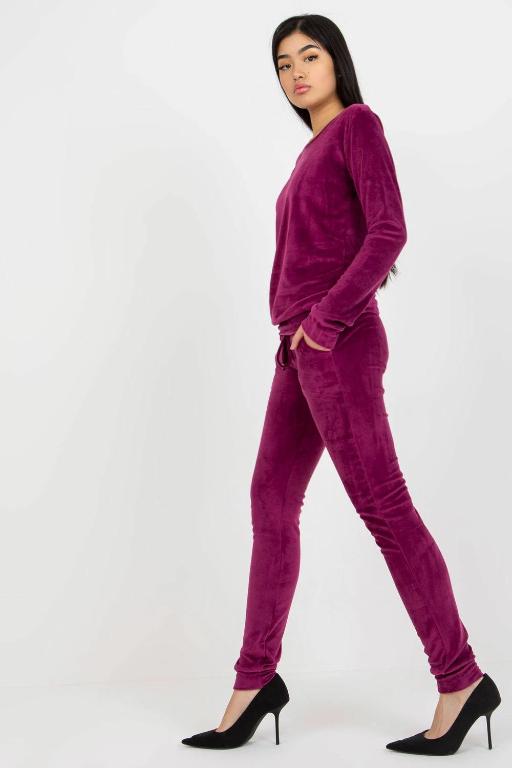 Set iz velurja, Rue Paris model 175105, violet