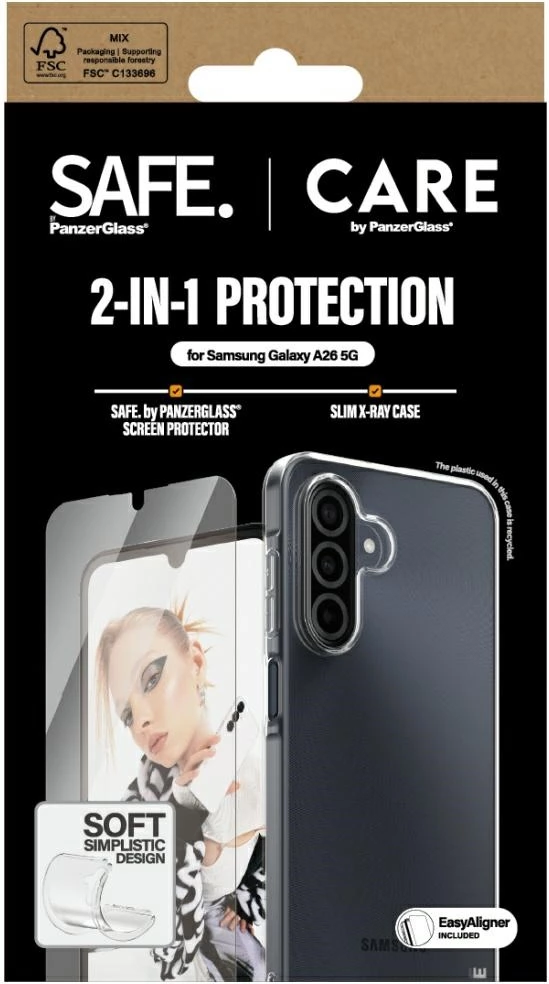 Transparenten zaščitni ovoj in steklo PanzerGlass CARE 2v1 za Samsung Galaxy A26 5G