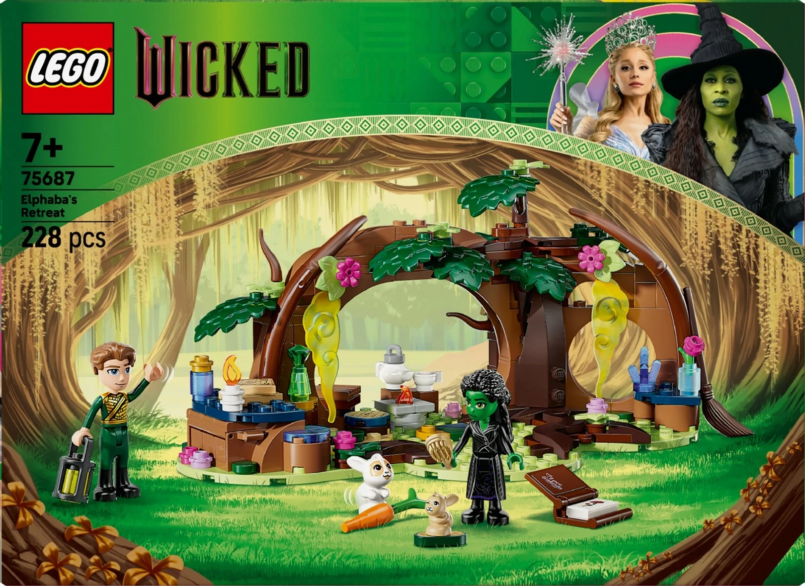 Gozdno zavetišče Elphaba, set za gradnjo LEGO Wicked 75687, 228 kosov, plastika, 7+