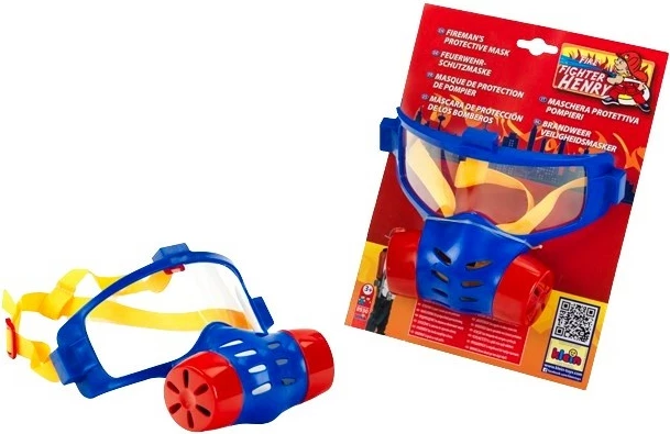 Zaščitna maska gasilca za igro, Klein 8930, plastika, za otroke 3+, modra/rdeča/rumena