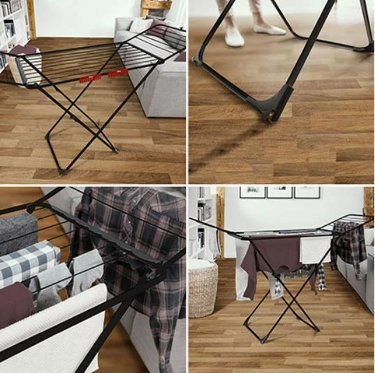 Sušilnik perila Universal Ultimate Vileda, 18 m, mat črn