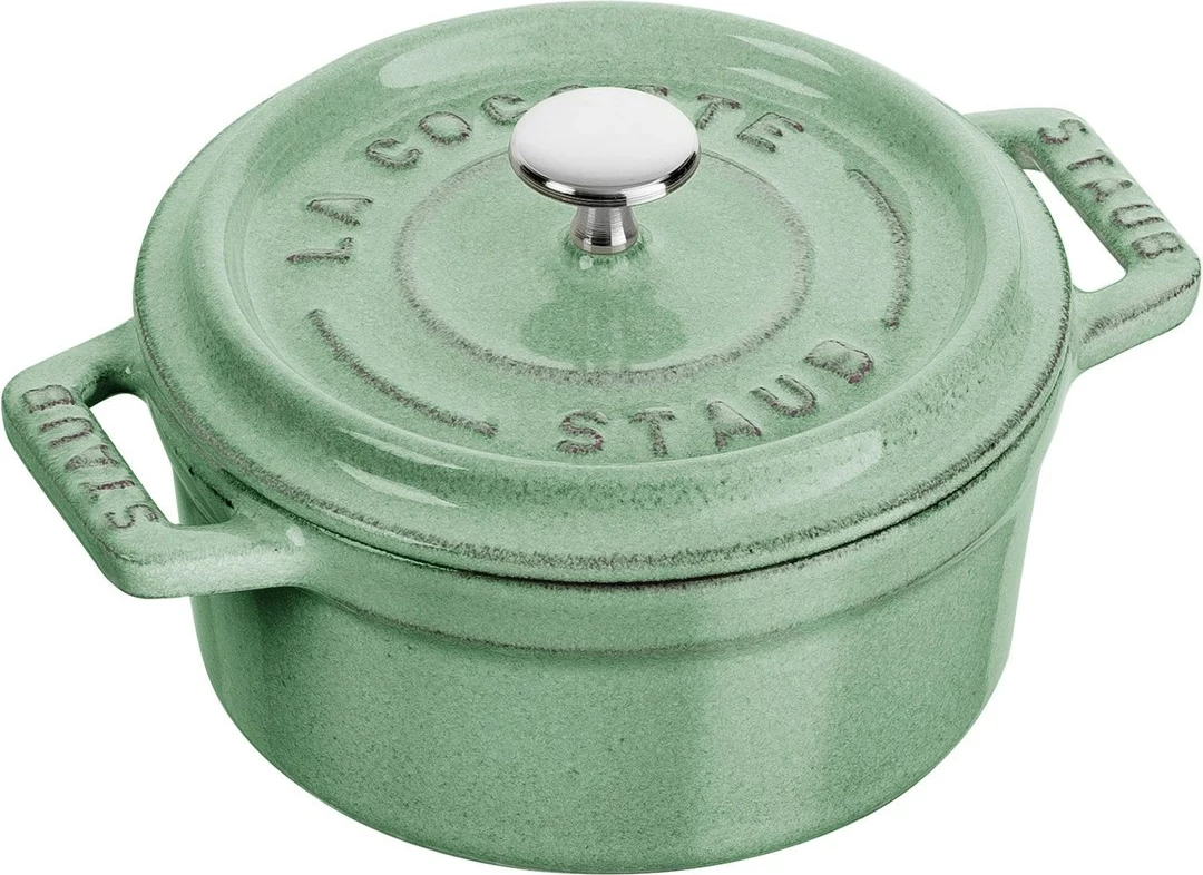 Majhna okrogla litoželezna posoda Staub, 250 ml, barva menta