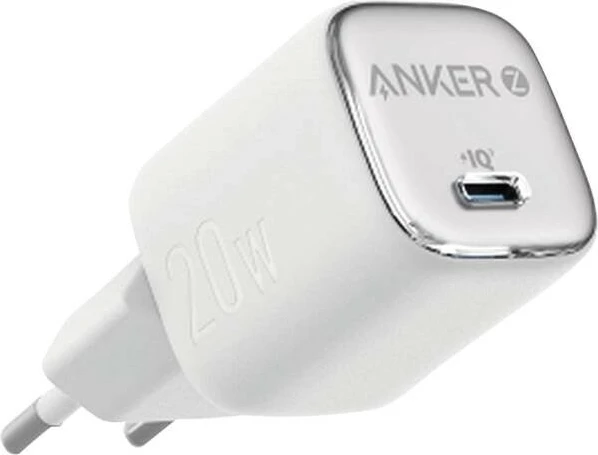 Kompakten polnilec 20 W Anker, USB-C, bel/srebrn