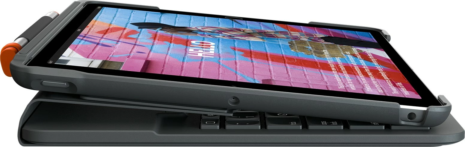 Ovitek s tipkovnico Logitech Slim Folio za iPad (7., 8. in 9. generacija), QWERTZ, nemško, grafit