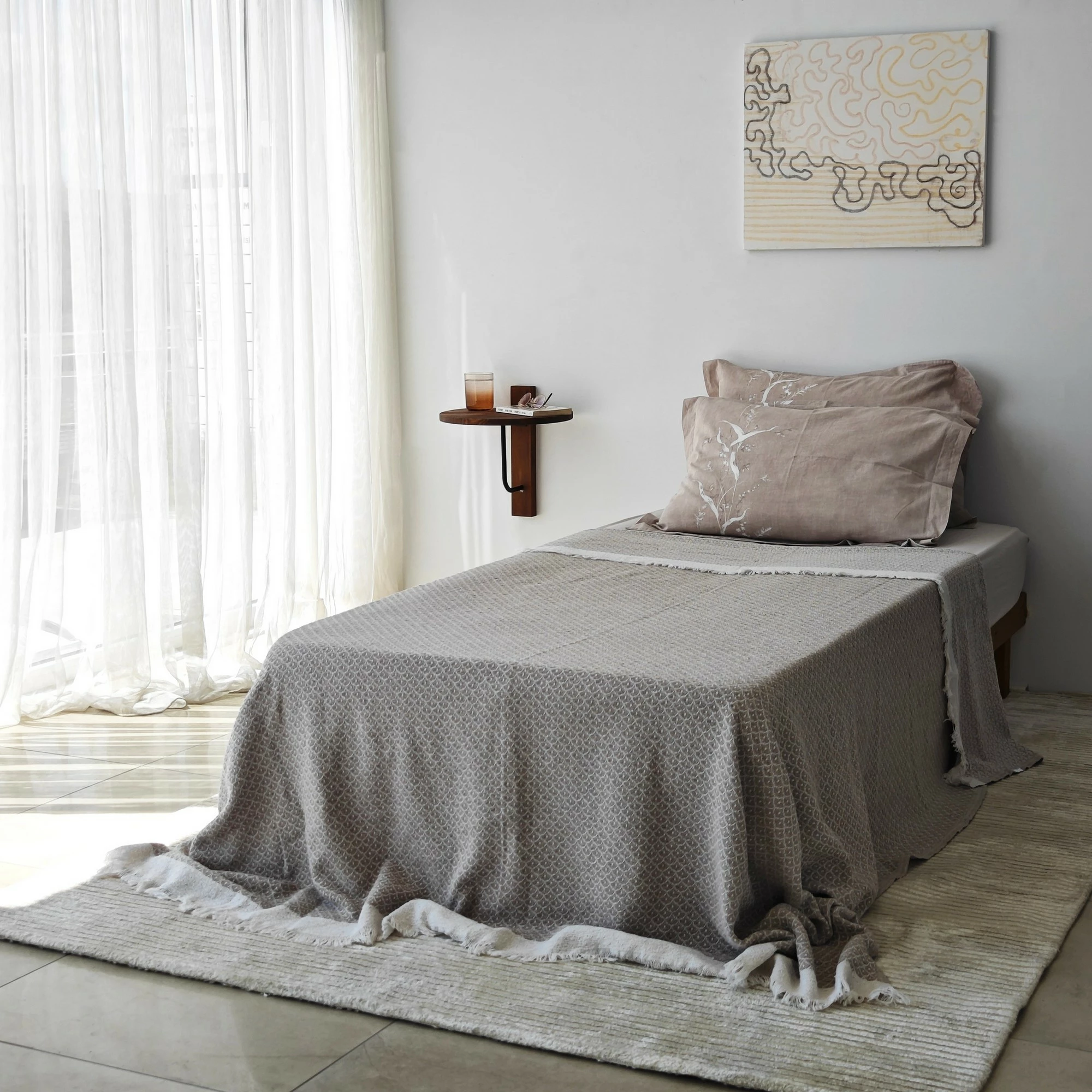 Stenska polica, kostanjeva barva s črnim kovinskim okvirjem, Skye Decor Reve