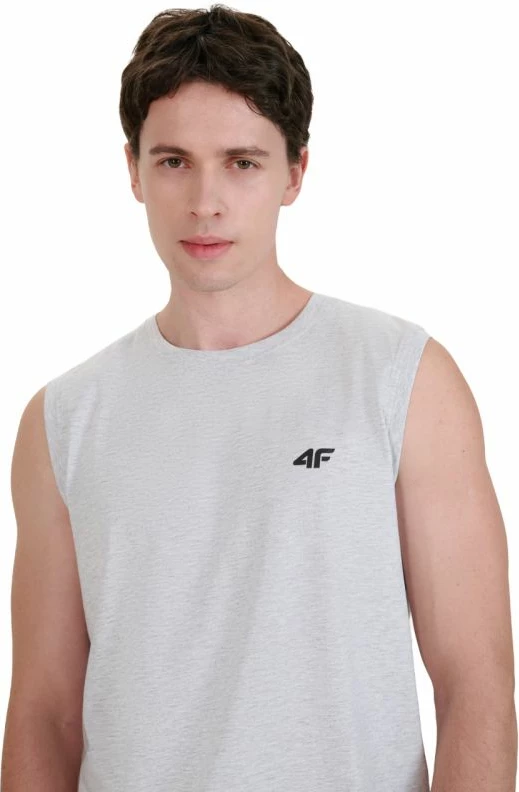 Brezrokavnik iz bombaža 4F, siv - moška majica
