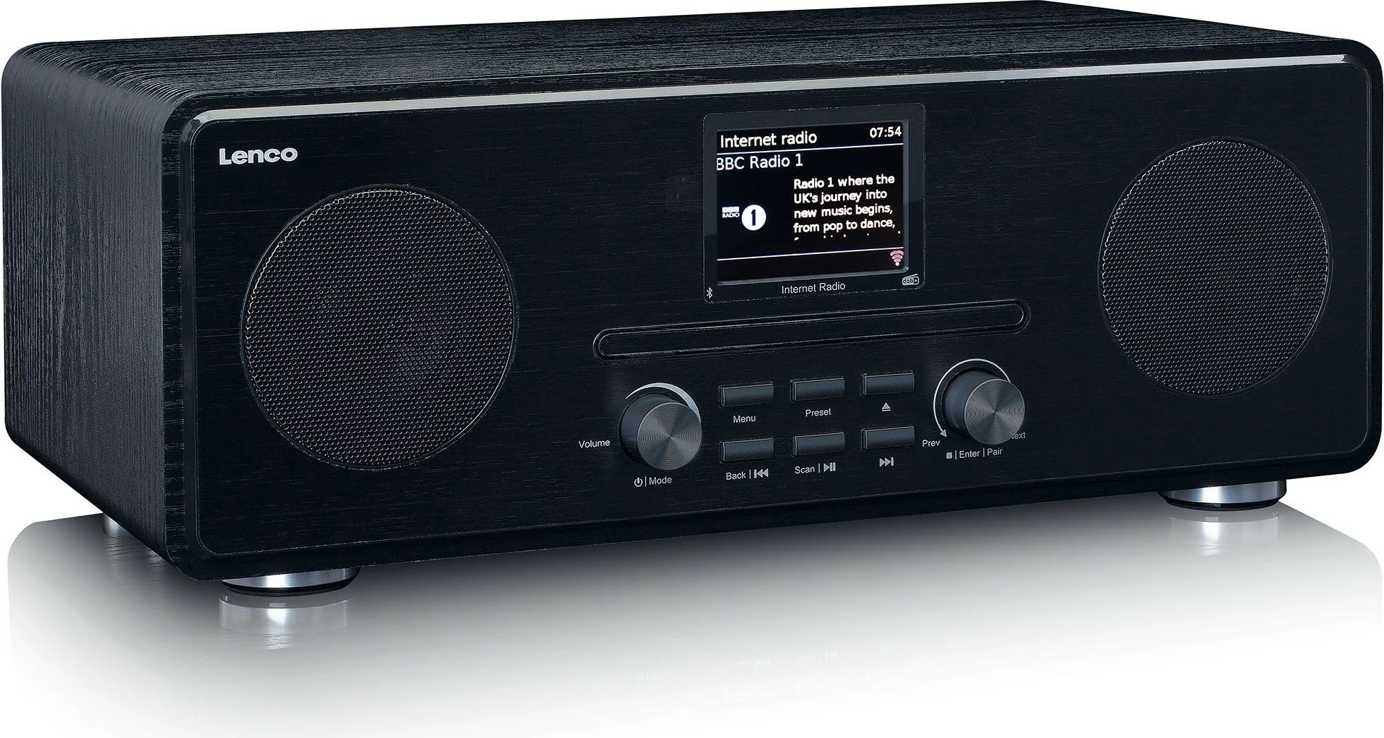 Internetni radio Lenco DIR-260BK, DAB+, Bluetooth, CD, 2x zvočnika, črn Internetni radio Lenco DIR-260BK, DAB+, Bluetooth, CD, 2x zvočnika, črn