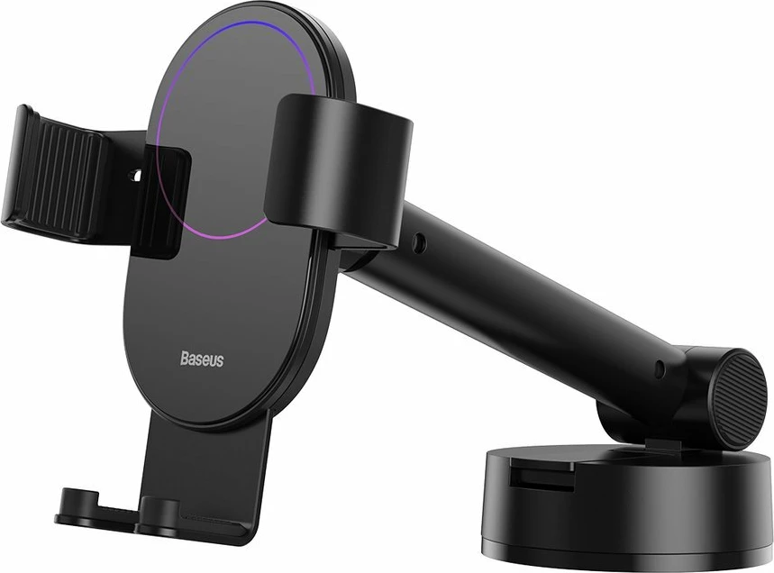 Teleskopski gravitacijski nosilec za steklo ali armaturno ploščo, Baseus SUYL-JY01, črn