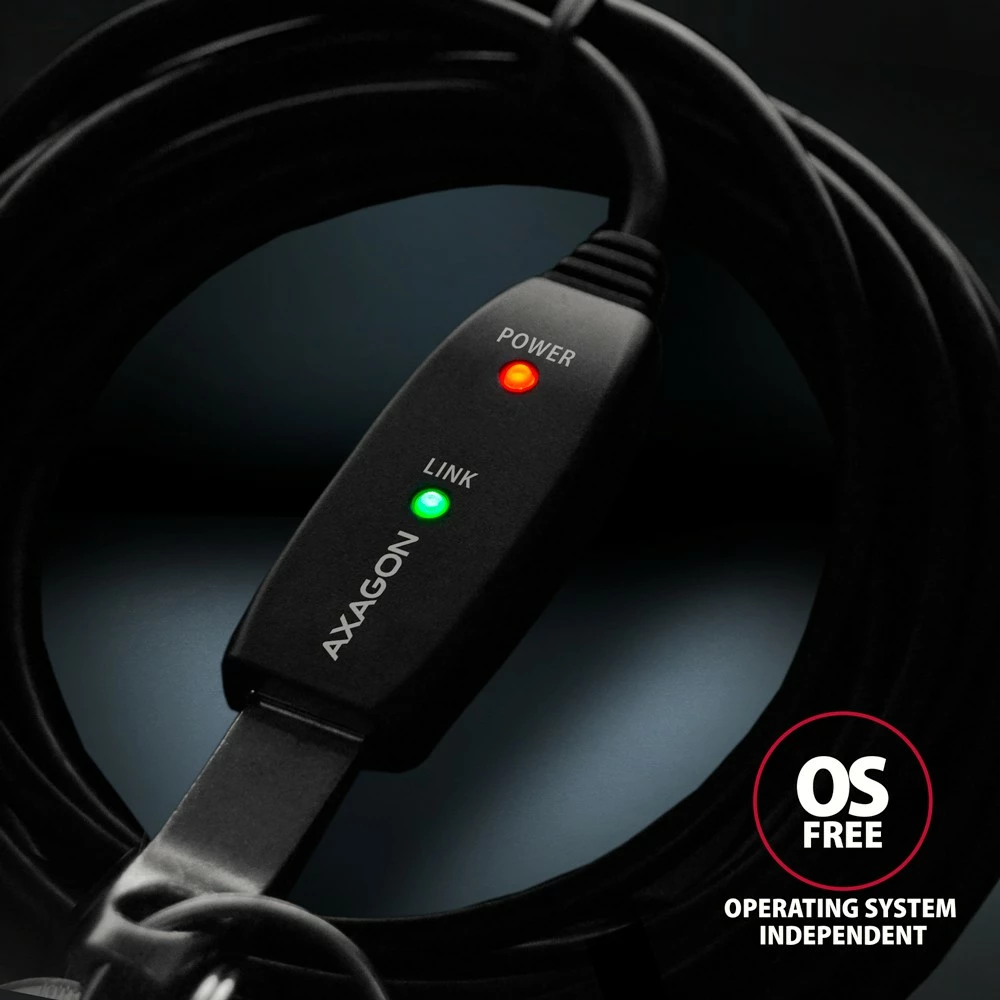 Aktivni USB podaljšek 2.0, 7,5 m, črn AXAGON ADR-207 Aktivni USB podaljšek 2.0, 7,5 m, črn AXAGON ADR-207