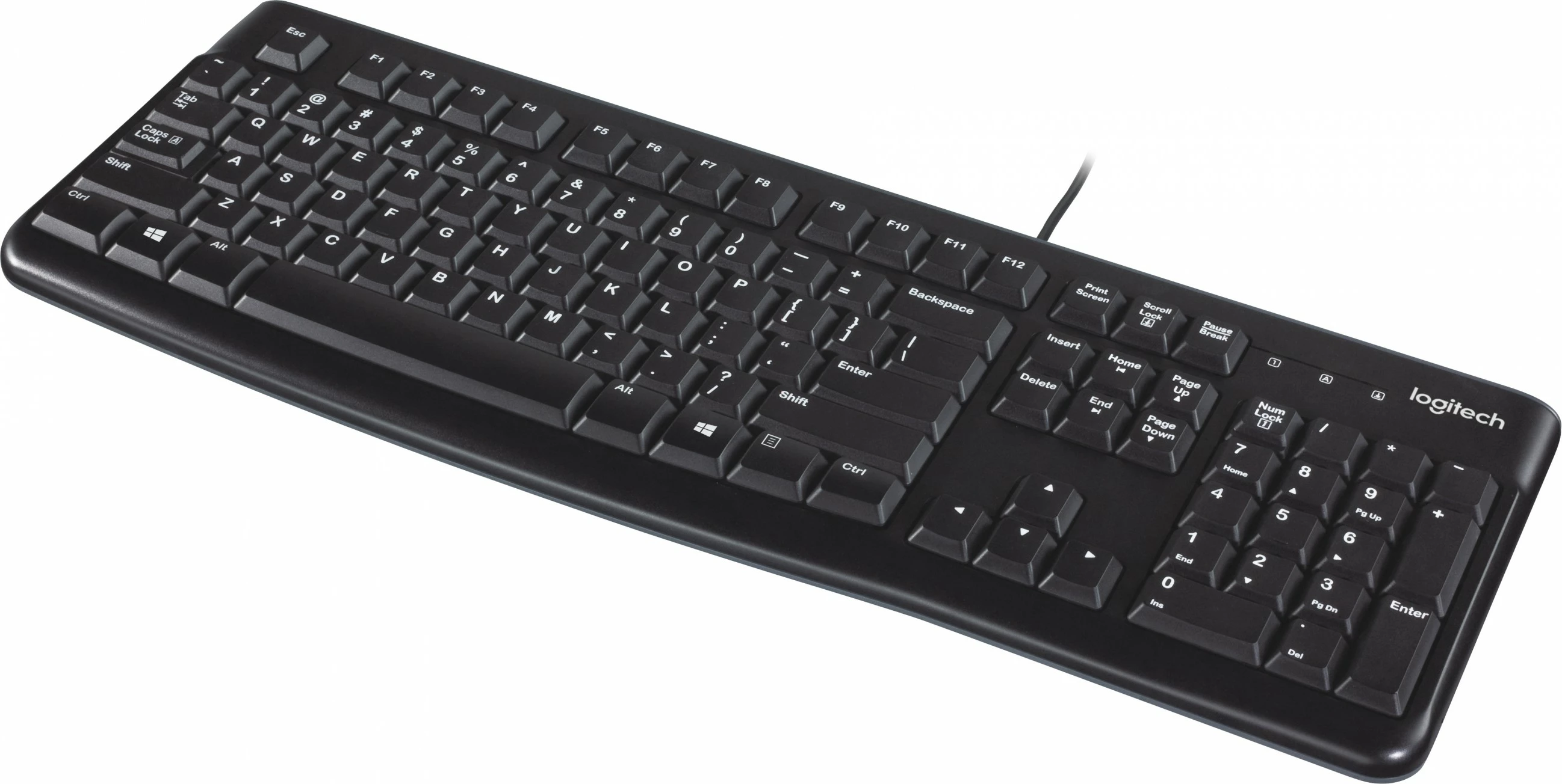 Tastatura polne velikosti za poslovno rabo Logitech K120, žična, USB, QWERTY, črna