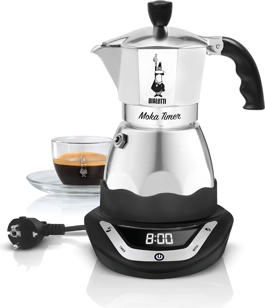 Električna moka Moka Timer, Bialetti, aluminij