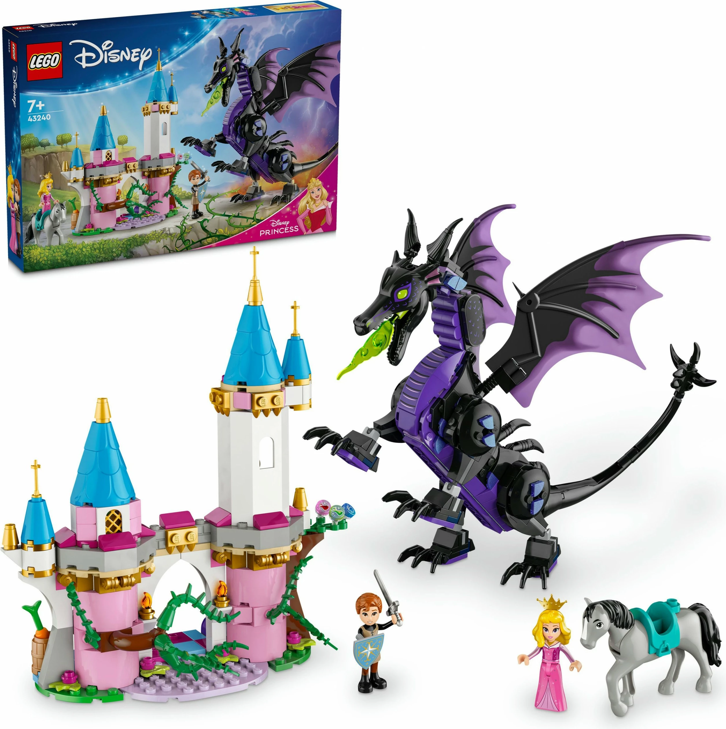 Set gradnje Disney Princess Malefiz kot zmaj LEGO 43240, večbarven