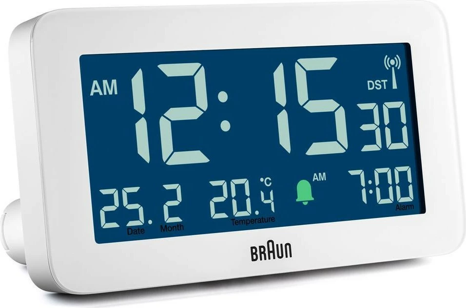 Digitalni alarm, Braun BC10, LCD zaslon, termometer, 12/24 h, bel