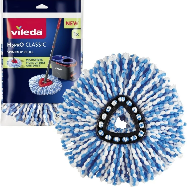 Refill za vrtljivi mop Vileda H2prO Classic, 1 kos, bel/moder