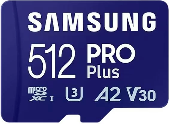 Pomnilniška kartica microSD Samsung PRO Plus, 512 GB, z adapterjem SD