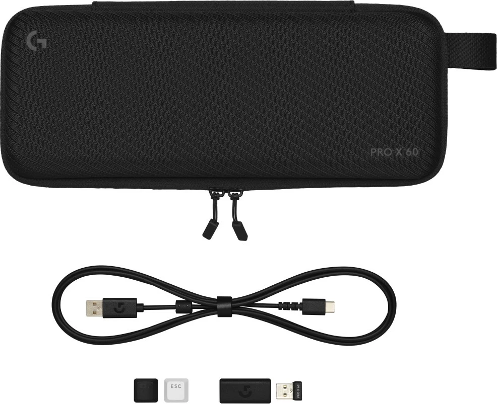 Tipkovnica za igre Logitech PRO X 60 TKL LIGHTSPEED, brezžična, črna