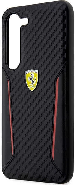 Ovitek za telefon Carbon Contrast Edges Ferrari FEHCS23MNPYK za Samsung Galaxy S23+, črn