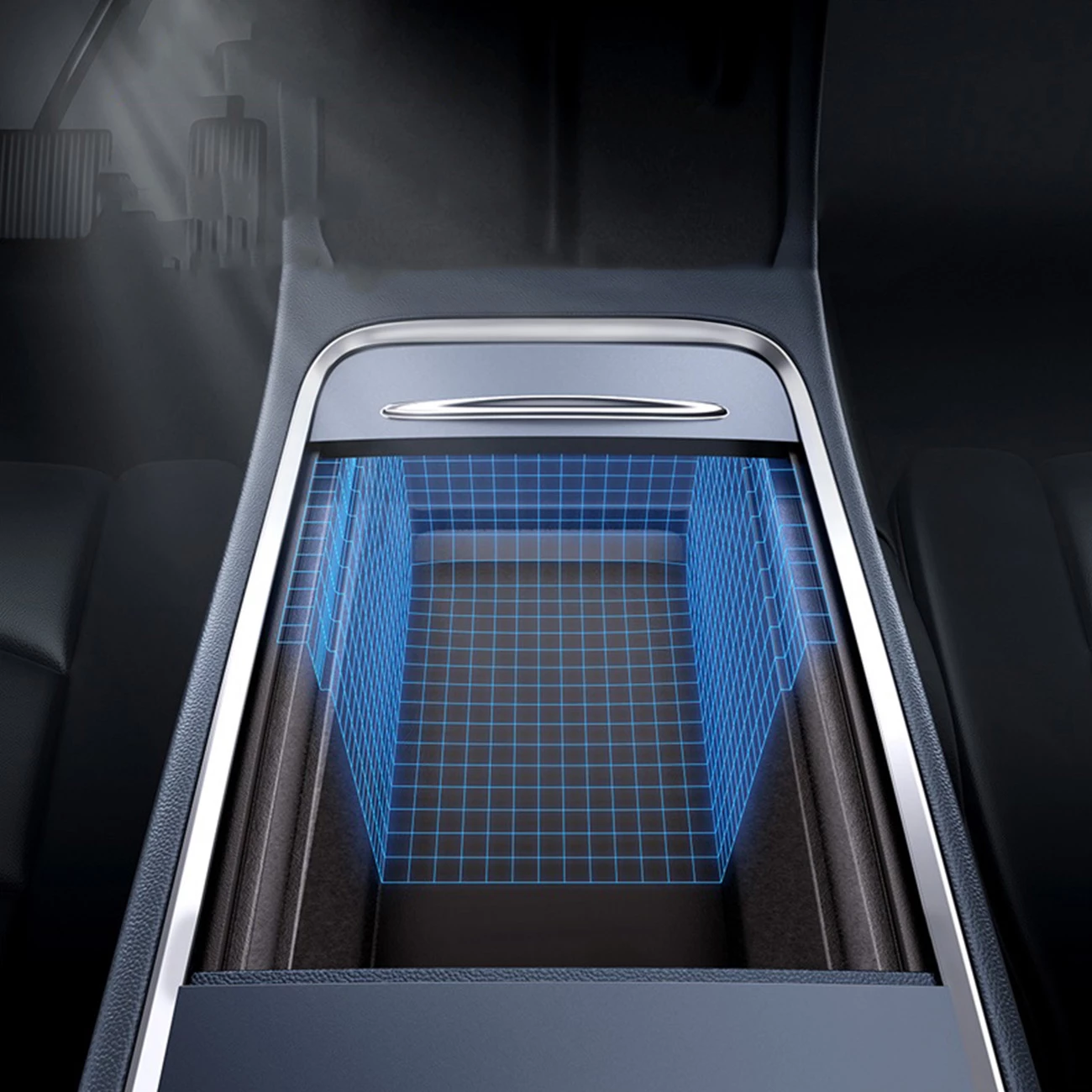 Avtomobilski organizator Baseus T-Space Series za Tesla Model 3/Y, silikon, siva