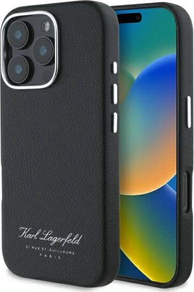Ovitek Karl Lagerfeld Hotel RSG za iPhone 16 Pro, črn
