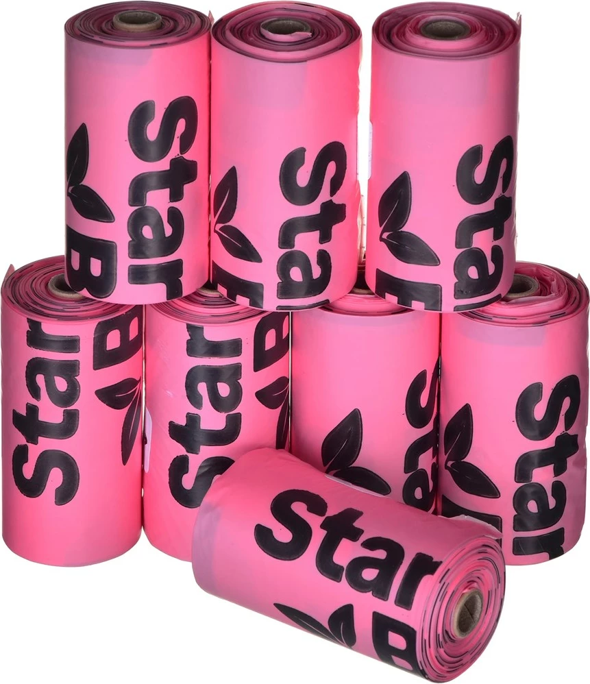 Qese za pasje odpadkov za pse, Starch Bag, roza