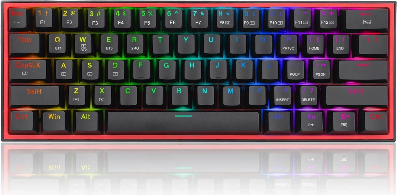 Mekani igralni/uradni RGB brezžični/žični tipkovnica Redragon K616 Fizz PRO, Red switch, črna