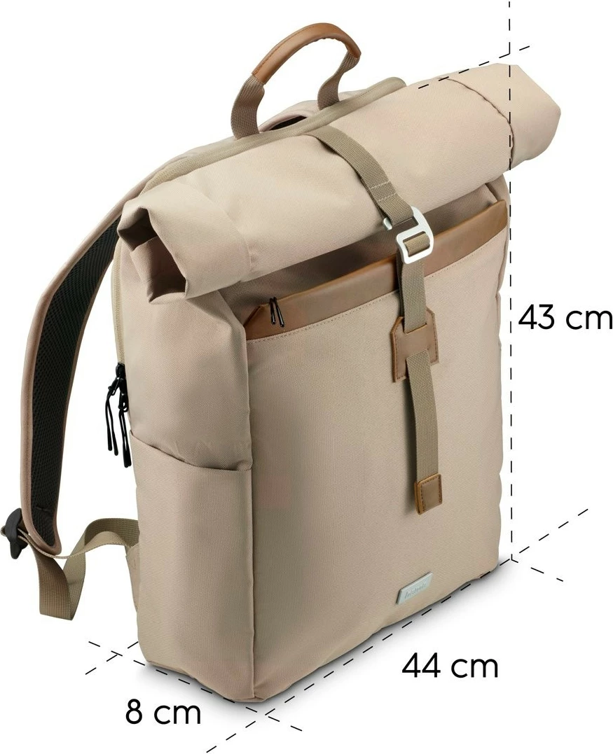 Nahrbtnik za prenosnik Hama Silvan 222025, 16,2 palca, rPET 15–22 L, bež