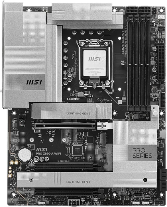 Matična plošča MSI PRO Z890-A WIFI, Intel Z890, LGA 1851, ATX, črna