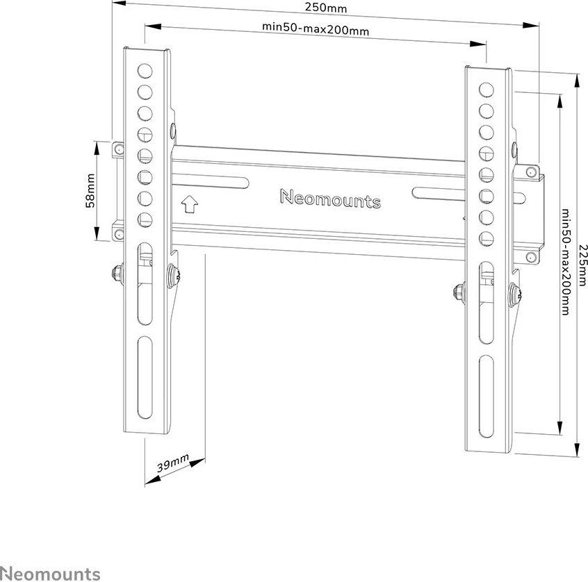 Stenski fiksni nosilec za TV 24–55 palcev, 30 kg, črn Newstar WL30-350BL12 Stenski fiksni nosilec za TV 24–55 palcev, 30 kg, črn Newstar WL30-350BL12