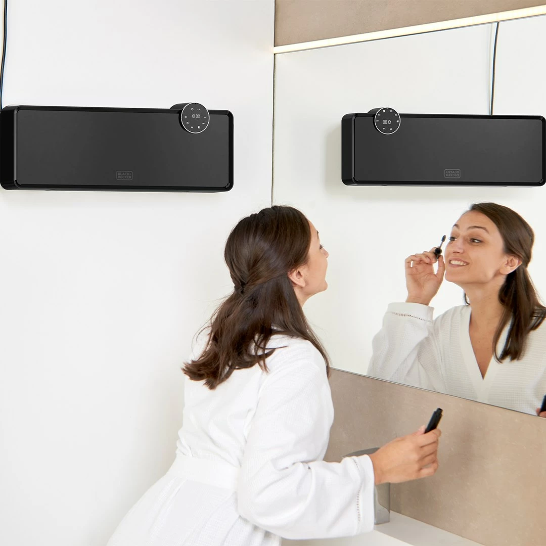 Stenski grelnik BLACK+DECKER BXWSH2001E, 2500 W, črn