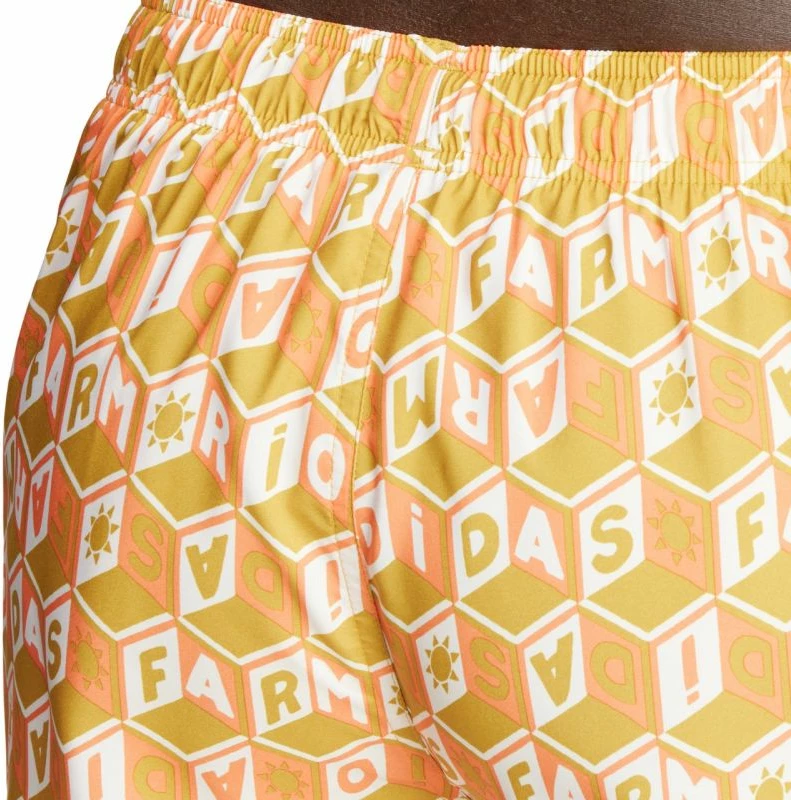 Kratke kopalne hlače FARM Rio 3-Stripes adidas za moške, rumene