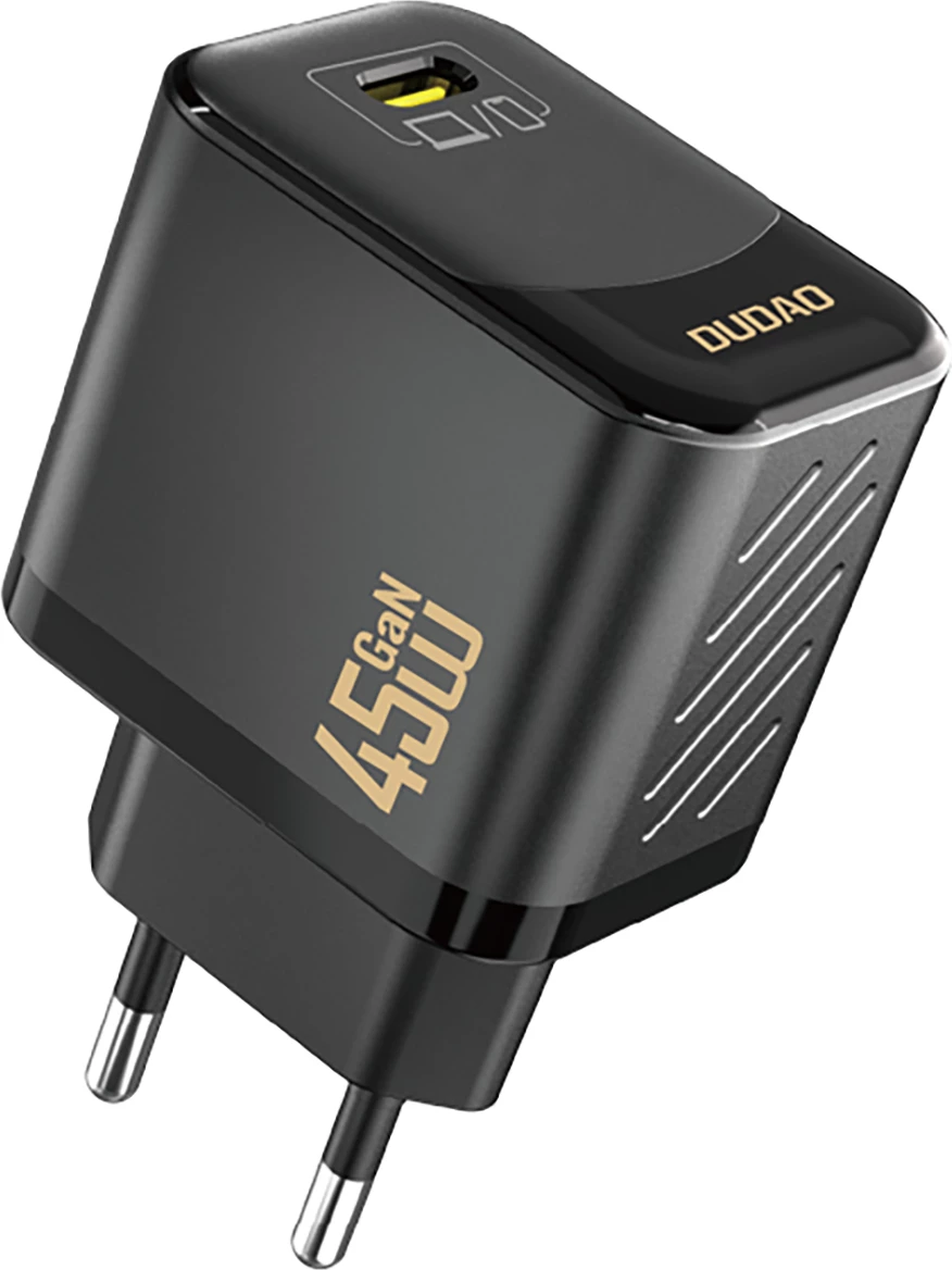 Stenski polnilec GaN, 45 W, USB-C, črn Dudao A28