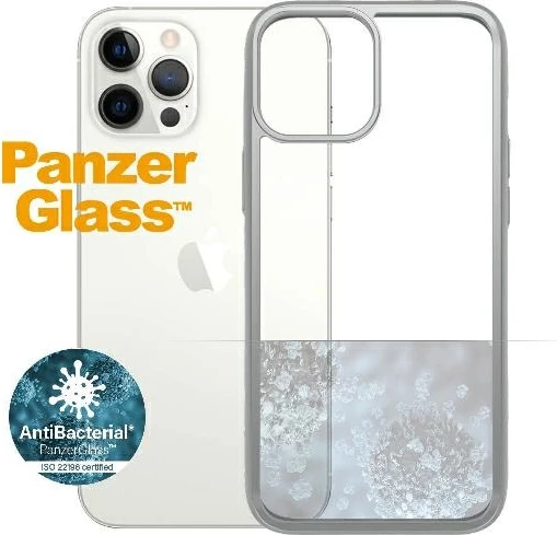 Prozoren in srebrn ovitek za telefon PanzerGlass ClearCase za iPhone 12 Pro Max