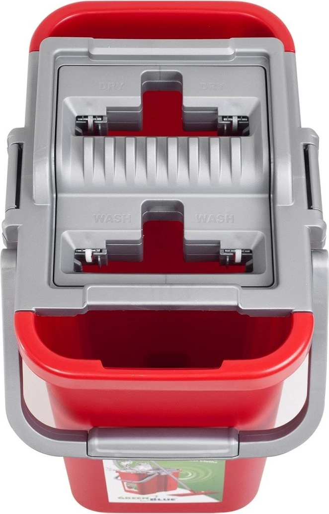 Mop raven GreenBlue MaxiClean GB850 z vedrom in ožemalnikom, rdeč