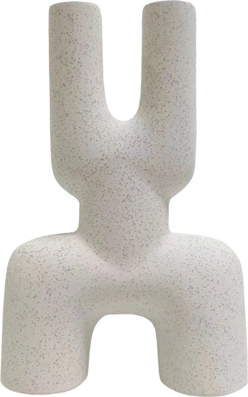 Keramična namizna dekoracija MANI FH4642.01 v krem barvi s kristalizacijo 15.5x6x23.5Hcm