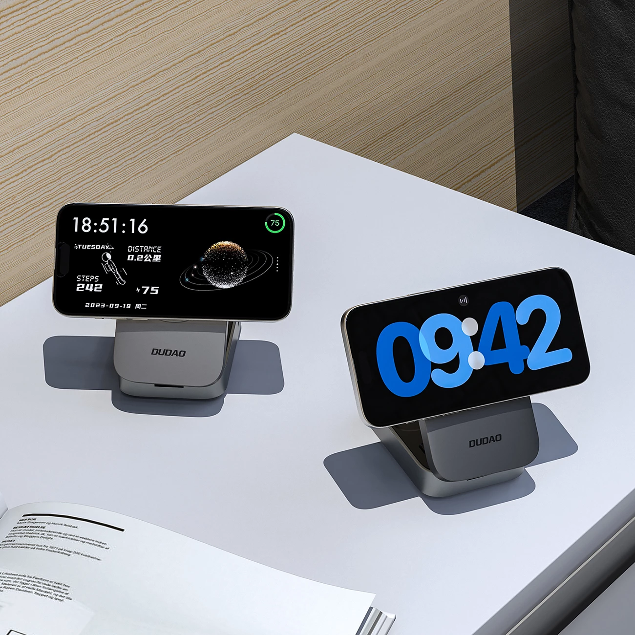 Brezžična postaja za polnjenje 3-v-1, Dudao A11 Max, 15W MagSafe, USB-C vhod, siva