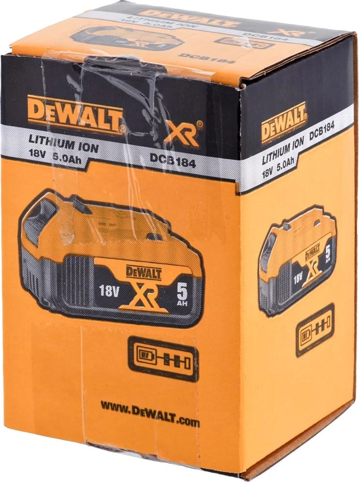Baterija za orodje DeWALT DCB184-XJ, črna, rumena