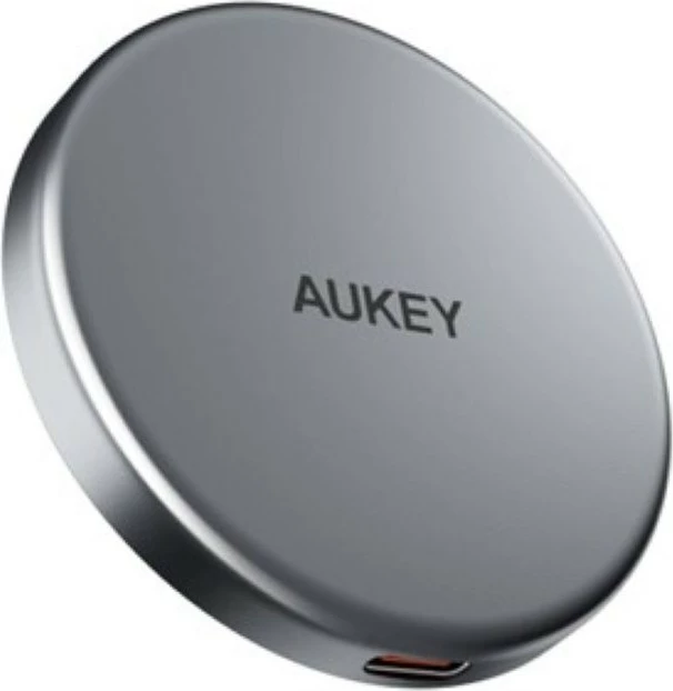 Brezžični polnilec AUKEY MagFusion Aura Qi2, 15 W, črn