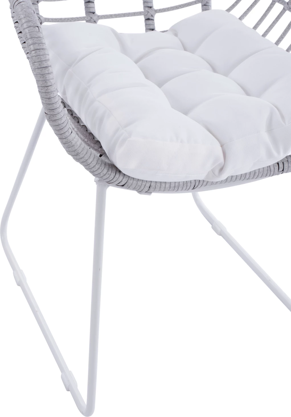 Kovinski naslanjač bel mat in siv pleten FH5300.02