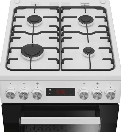 Kombinirani štedilnik na plin in elektriko Beko FSE52323DWD, 55 L, bel