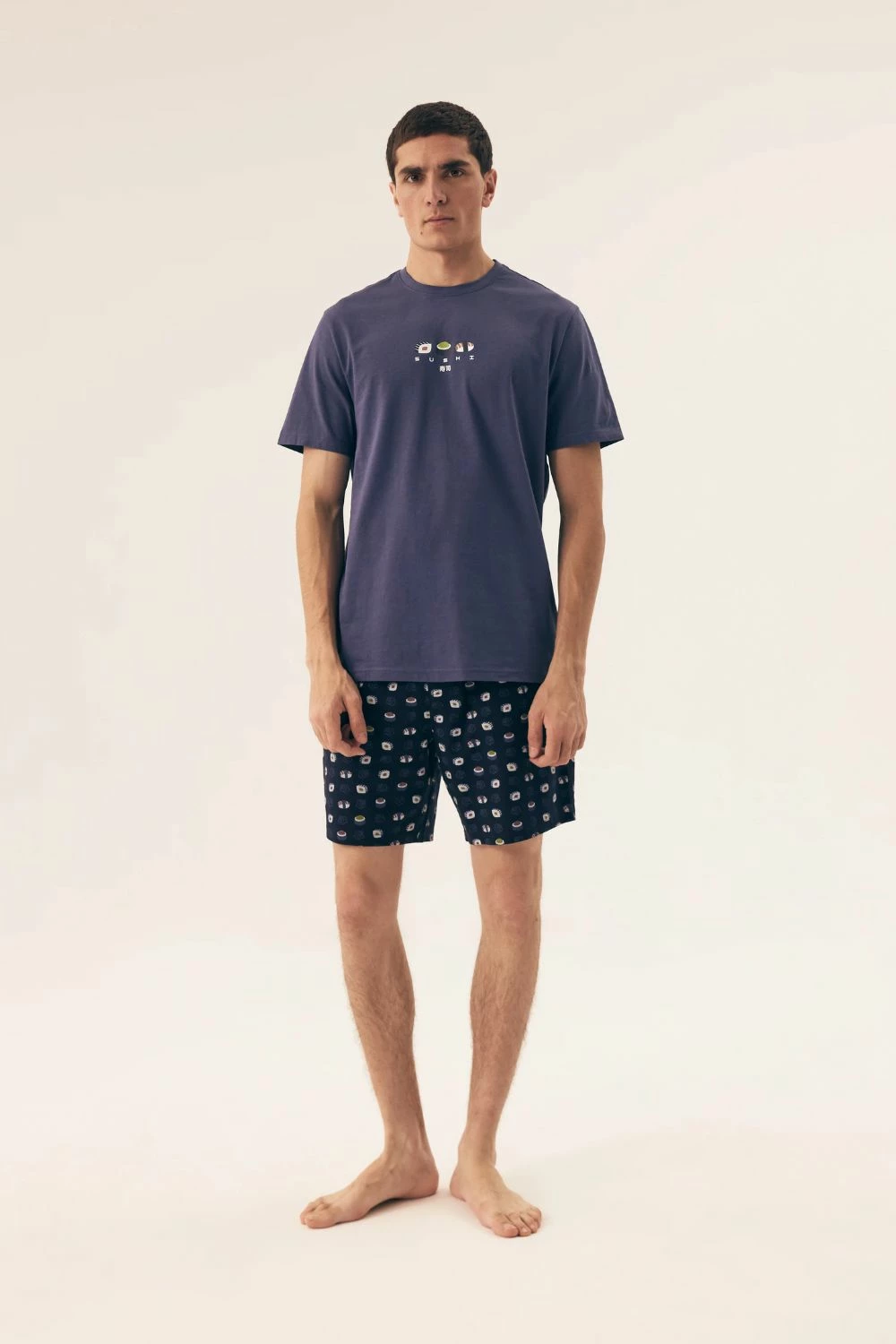 Pižama (majica in kratke hlače) Henderson 208075, modra