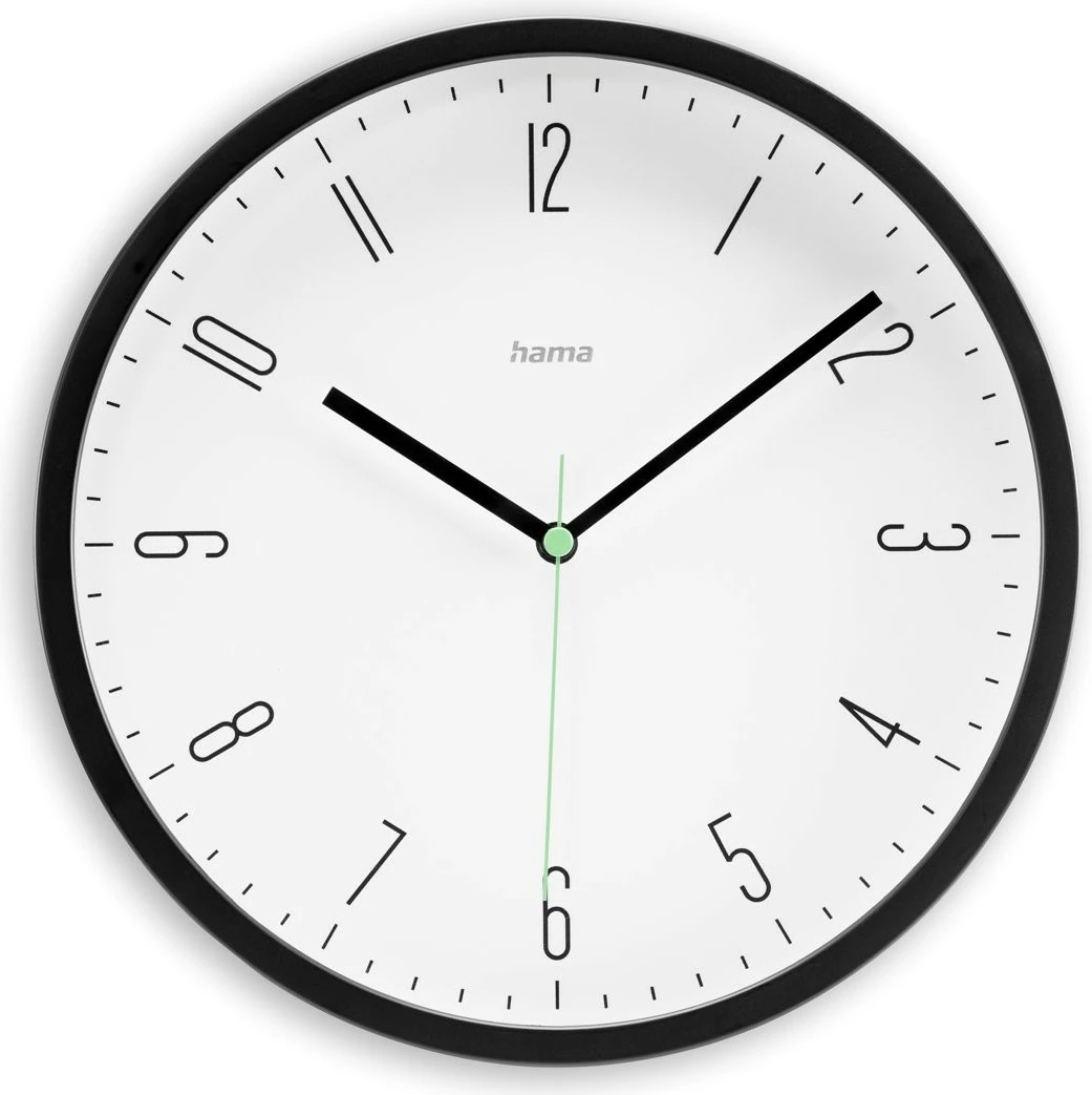 Stenska ura Capri Hama, 25 cm, analogna, črna