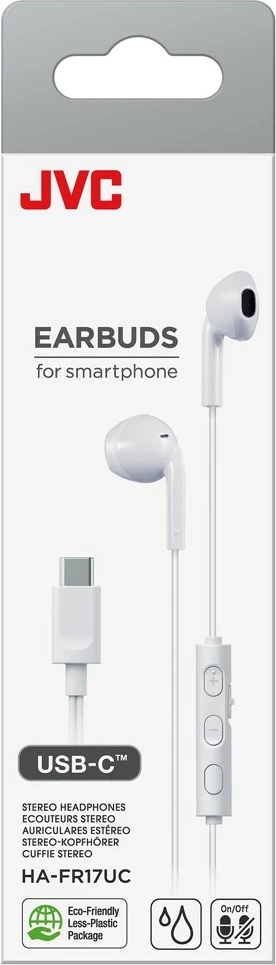 In-ear slušalke z USB-C in mikrofonom JVC HA-FR17UC-WV, bele
