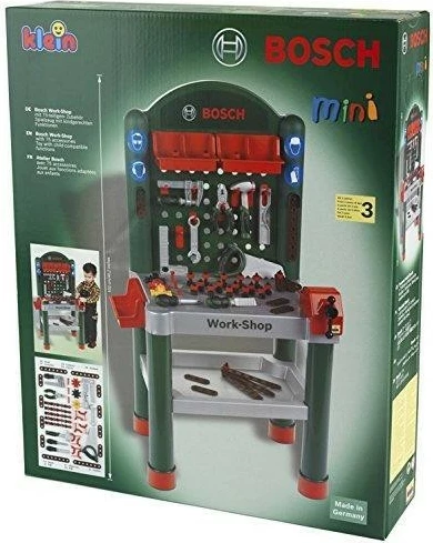 Igralni delovni set Bosch Klein 8320, 75 kosov, za fante, zelen/rdeč/srebrn