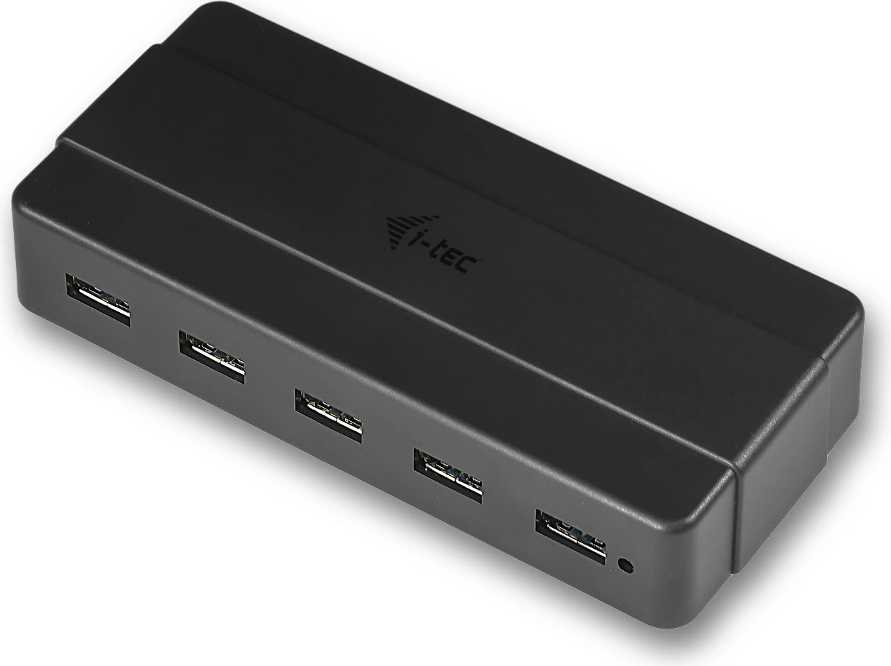 USB razdelilec i-tec, 7 vrat, z adapterjem za napajanje, USB 3.0, črn