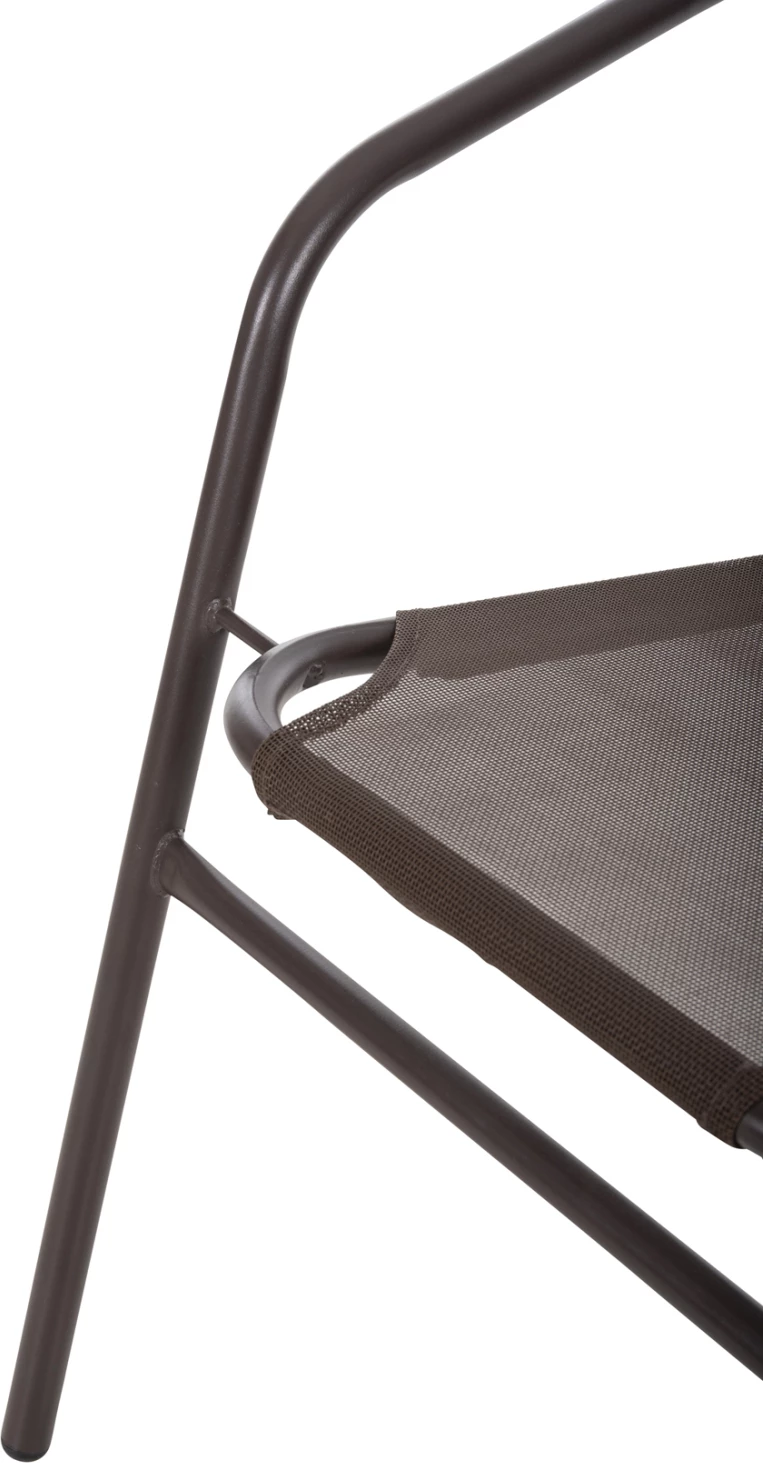 Vrtni naslanjač LEDAN FH5977.02 kovina in tekstilen v rjavi barvi 55x58x72H cm