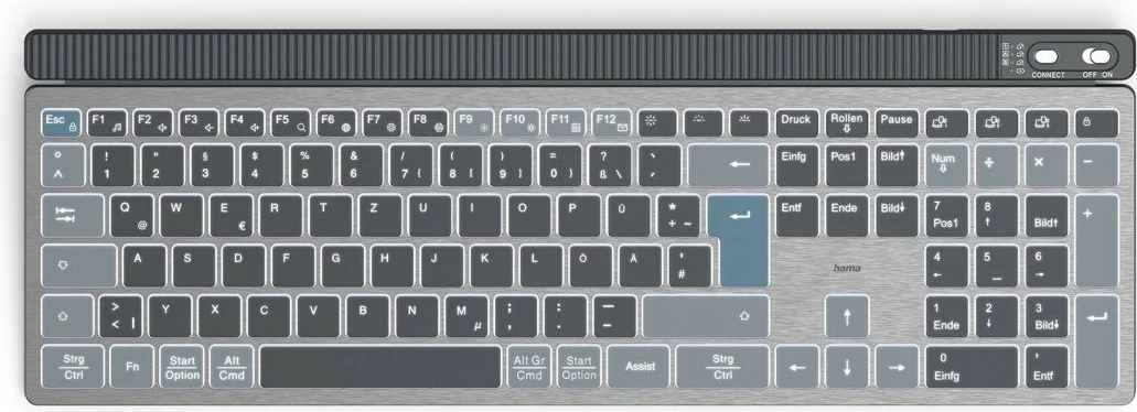 Komplet brezžične tipkovnice in miške, Hama WKM-750, QWERTY, črn