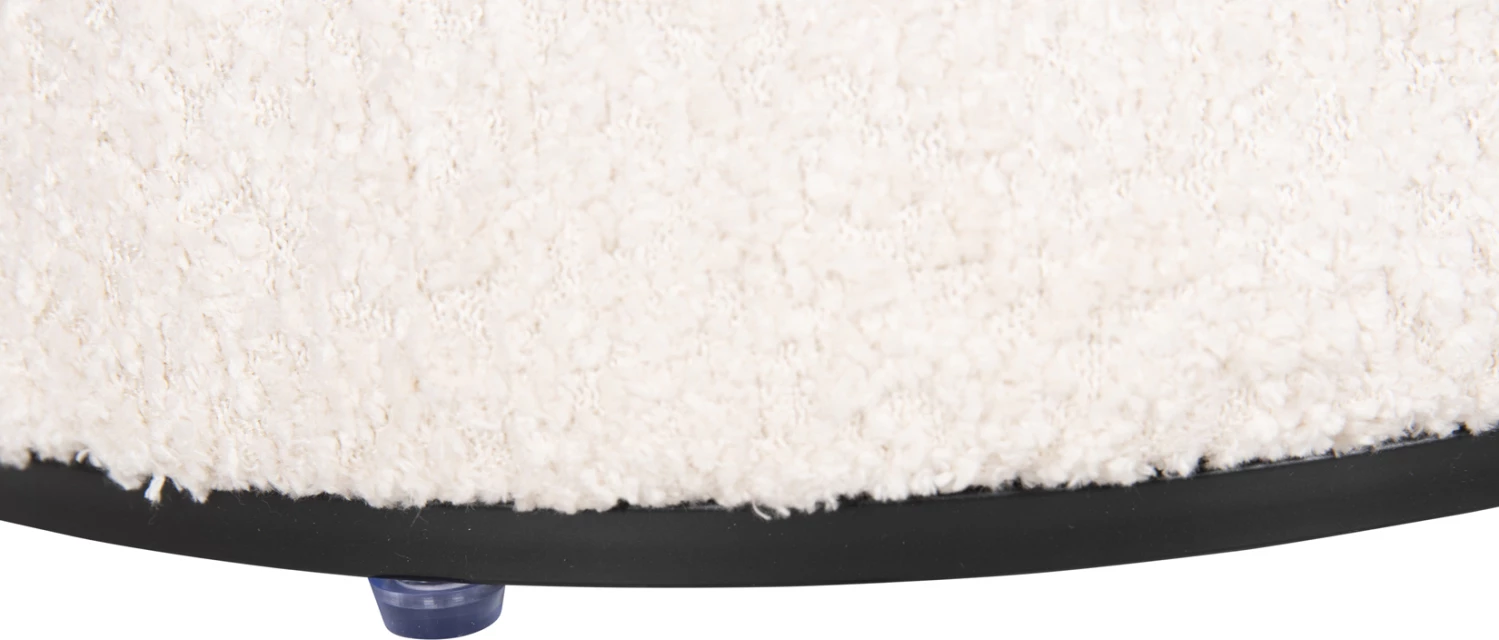 Okrogli stol LINNER FH9604.06 iz boucle tkanine ecru-črna podrobnost D38x44 cm